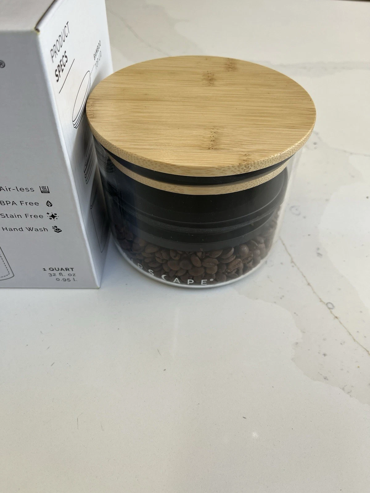 Airscape Small Glass Coffee/Food Storage 32 fl oz New Boxed
Opens in a new window or tab