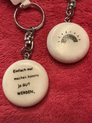 Marble Slogan Keyring Just Could Do It Well... NEW