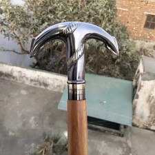 Antique Brass Anchor Head Handle Style Solid Victorian Wooden Walking Stick Cane