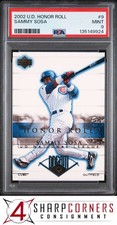 2002 UPPER DECK HONOR ROLL #9 SAMMY SOSA CUBS POP 4 PSA 9