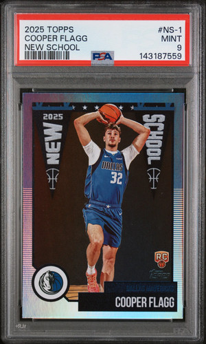 2025-26 Topps New School Cooper Flagg #NS-1 Rookie Insert PSA 9 Mavericks