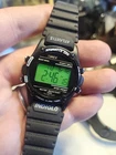 Vtg Timex Atlantis 100 Watch Men 40mm Indiglo Black Silver Tone Black Resin Band
