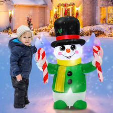 4 Ft Christmas Inflatables Snowman Angel Outdoor Decorations, Blow up Yard Decor