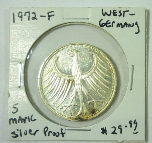 1972 Germany 5 Deutsche Mark Silver — photo from the most recent tracked eBay sale