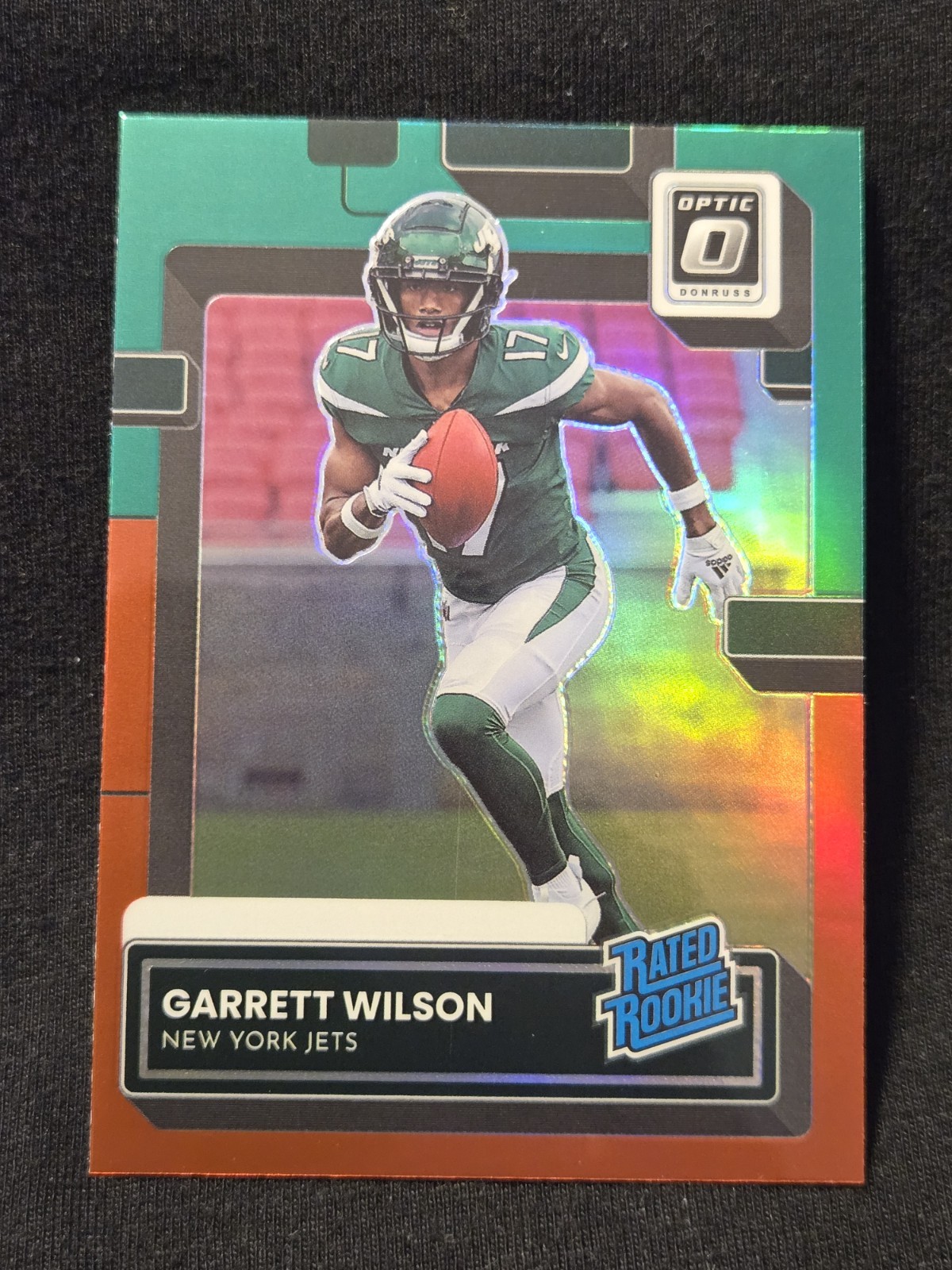 2022 Panini Donruss Optic Garrett Wilson Red Green Preview Rated Rookie RC P-306