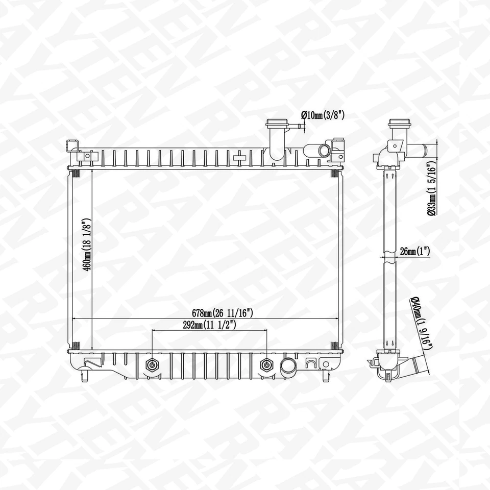 2563 Aluminium Radiator for 2006-2009 Chevrolet Trailblazer GMC Envoy 5.3L 6.0L - Изображение 2 из 4