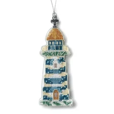 DIY Plastic Cross-stitch embroidery kit Christmas Ornament Coastal Lighthouse