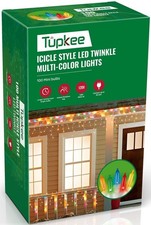 Tupkee Christmas Twinkle LED Icicle Lights - 12 of 100 Bulbs Twinkle
