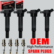4X OEM Ignition Coil 4X Iridium Spark Plug For Hyundai Elantra Kia Soul UF651