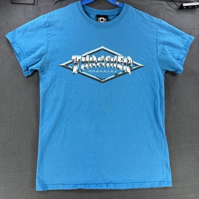 Thrasher Magazine DIAMOND EMBLEM Skateboard Shirt SAPPHIRE BLUE