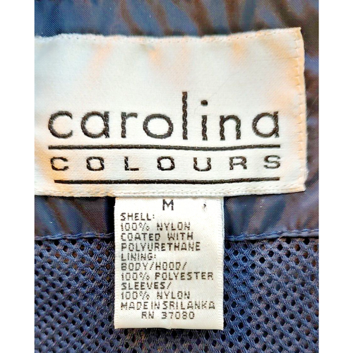 Carolina Colours Women Blue Hooded Windbreaker Jacket Size M Pockets Sleeve Zip - Picture 12 of 14