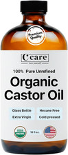 Castor Oil 100 Pure Organic Cold Pressed Unrefined Glass Bottle USDA Certifie