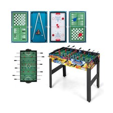 12-in-1 Combo Game Table Set with Foosball Air Hockey Pool Chess and Ping Pong -