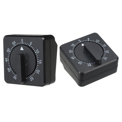 2 Pcs 60-Minute Visual Countdown Timer, Classroom Mechanical Timer, Black