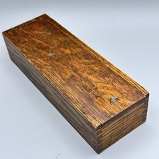 28 Vintage CELLULOID and EBONY DOMINOES Game Oak Box 1920s