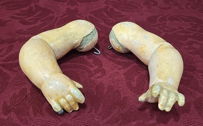 Pair of Antique German Composition Baby Doll Arms