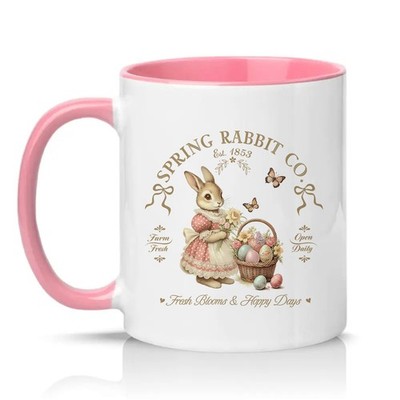 Spring Rabbit Co Est 1853 Damen 11 Unzen Keramiktasse Vintage Bauernhaus Ostern Geschenk