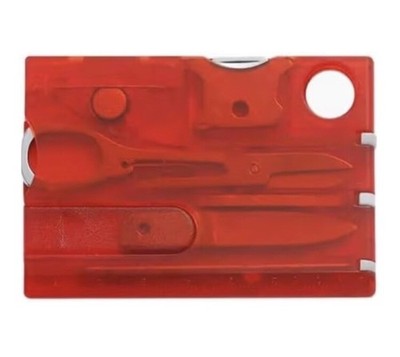 Swiss Card Generic 12-in-1 Multitool Red, Black, Credit Card Multitool