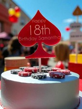 Playing Cards Heart Spade Club or Diamond Cake Toppers