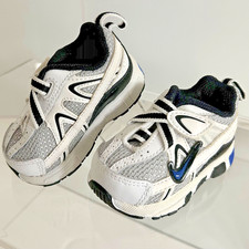 Nike Little T-Run Toddler Size 2c Swoosh White Hook Loop New Excellent No Box