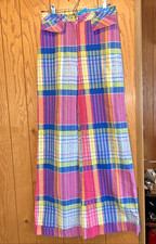 Vintage bell bottom plaid women  s pants with Cuff