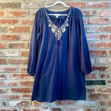 Michael Kors Womens Navy Dress w/Embroidered Neckline, Fully Lined, Size XL.