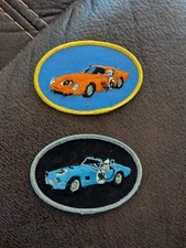 Blue SHELBY Cobra & Orange Ferrari 250 Patch Emblem Car Lovers 