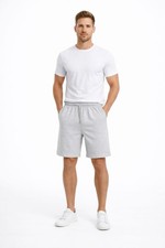 Mens Stretch Fleece Shorts Jersey Plain Elasticated Gym Sweat Jogger Jogging