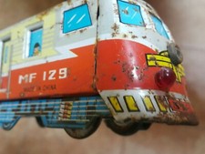 VINTAGE TRAIN ST-1 TIN TOY FRICTION TRAIN MF 129 RARE 70's ORIGINAL RED CHINA