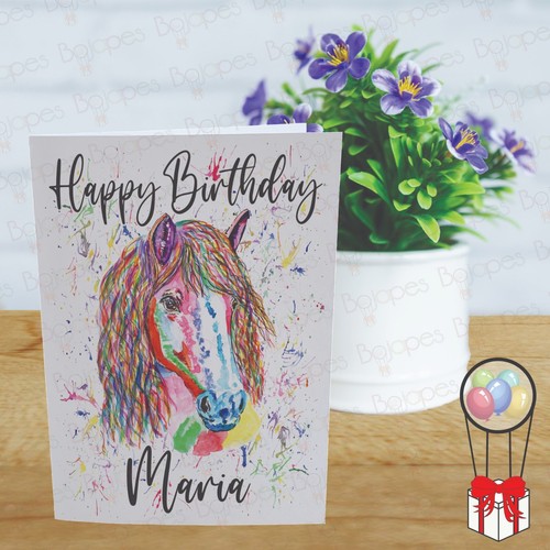 Custom Horse Card, Personalised Pony Greetings Card - Add Name and Message - Picture 7 of 13