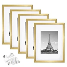 upsimples 9x12 Picture Frame Set of 5,Display Pictures 6x8 with Mat or 9x12