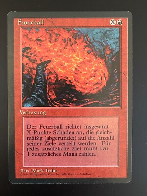 Feuerball 3rd FBB German Magic Karte MtG Foreign Black Border Fireball