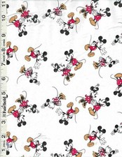 Disney White Mickey Minnie Scattered Allover by Springs Creative bty