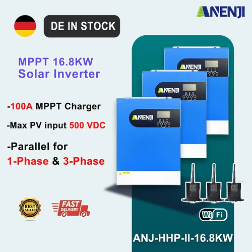 16800W Hybrid Solar Wechselrichter Off Grid MPPT 100A 230V 1Phase & 3Phase WIFI 