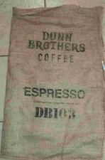 Lot of 2 Large Expresso Coffee Bean Burlap Ba...