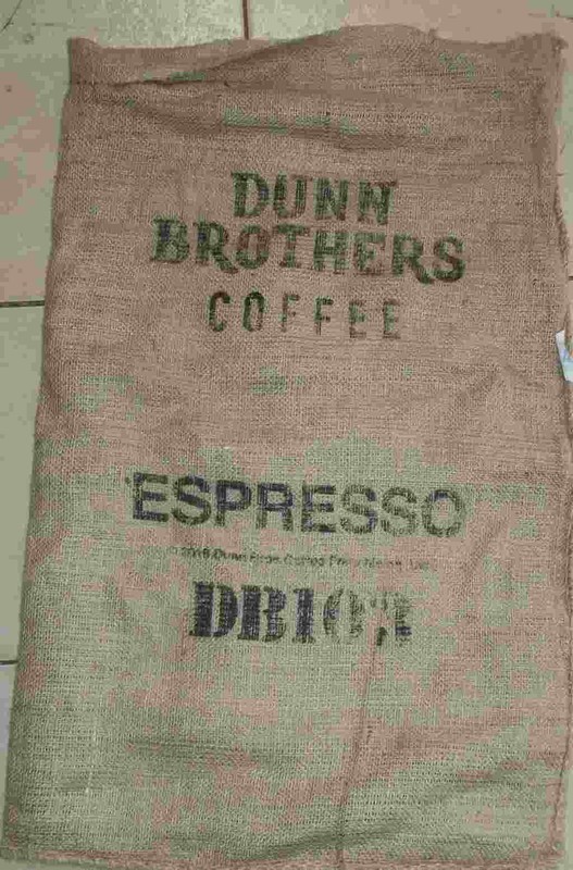 Large Expresso Coffee Bean Burlap Bags Sacks, Wall Art, 30" X 17"