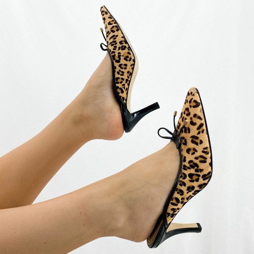 90s Cheetah Print Fur Closed Toe Kitten 