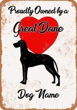 METAL SIGN - CUSTOM DOG NAME - Great Dane - Vintage Look