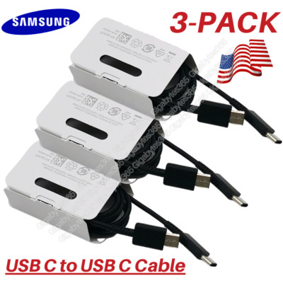 3-PACK For Samsung USB C To USB C Cable Lot PD Fast Charging Type C Charger Cord