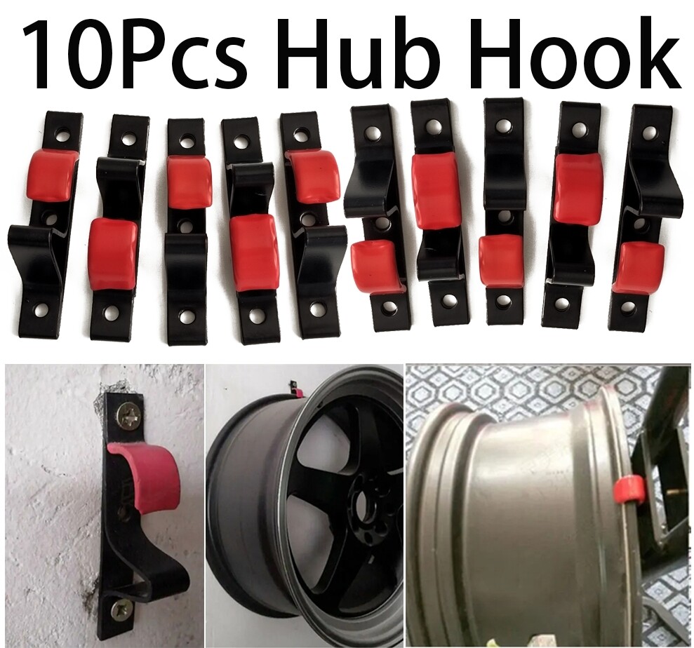 Tire Wheel Rim Hub Hanging Clip Hook Holder Shop Display Stand Rack 13-22” 10Pcs