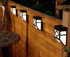 Outdoor LED Solar Powerful Light Wall Mount Garden Path Fence Courtyard Lamp