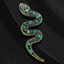 Elegant Rhinestone Snake Brooch Animal Shape Fashion Pin Sparkling Jewelry Badge