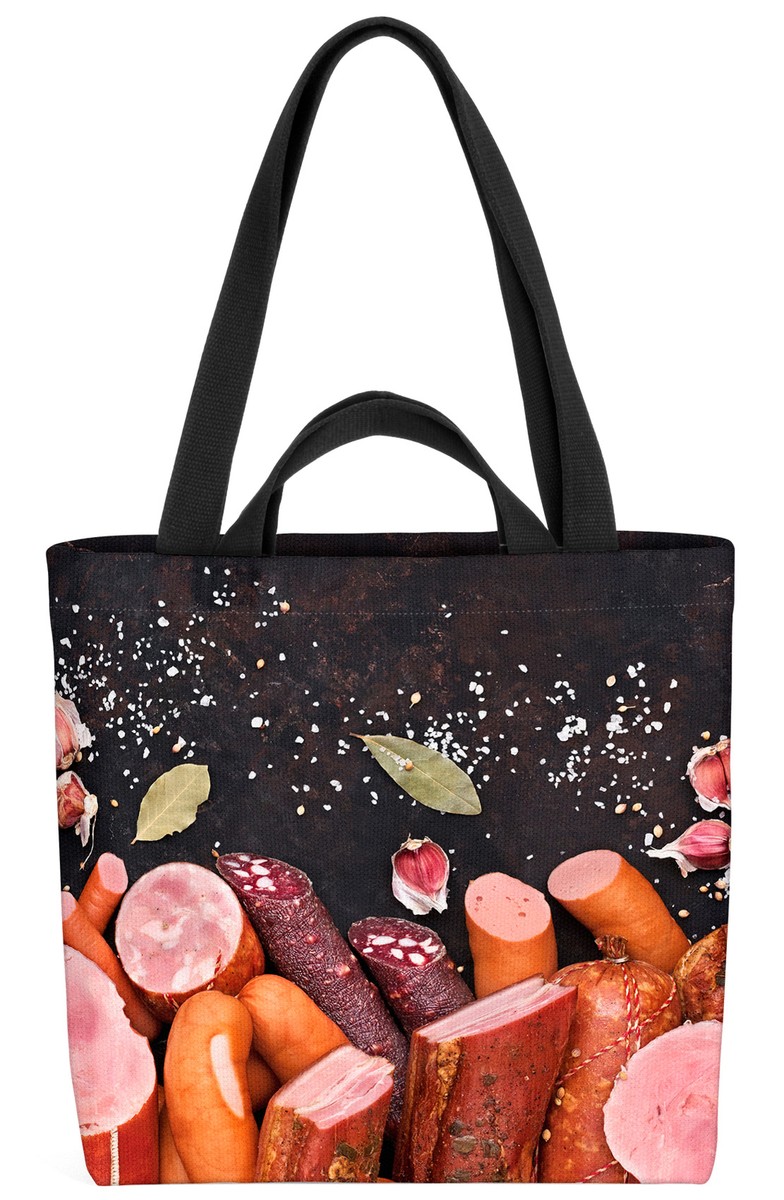 Wurst Fleisch Brotzeit Tasche Metzger Salami Rind Rindswurst