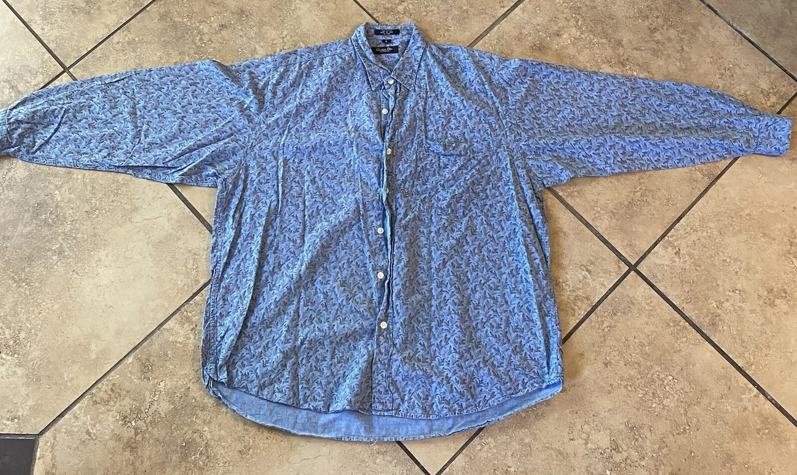 Camicia lunga Christian Dior Monsieur Floral da uomo con bottoni grande