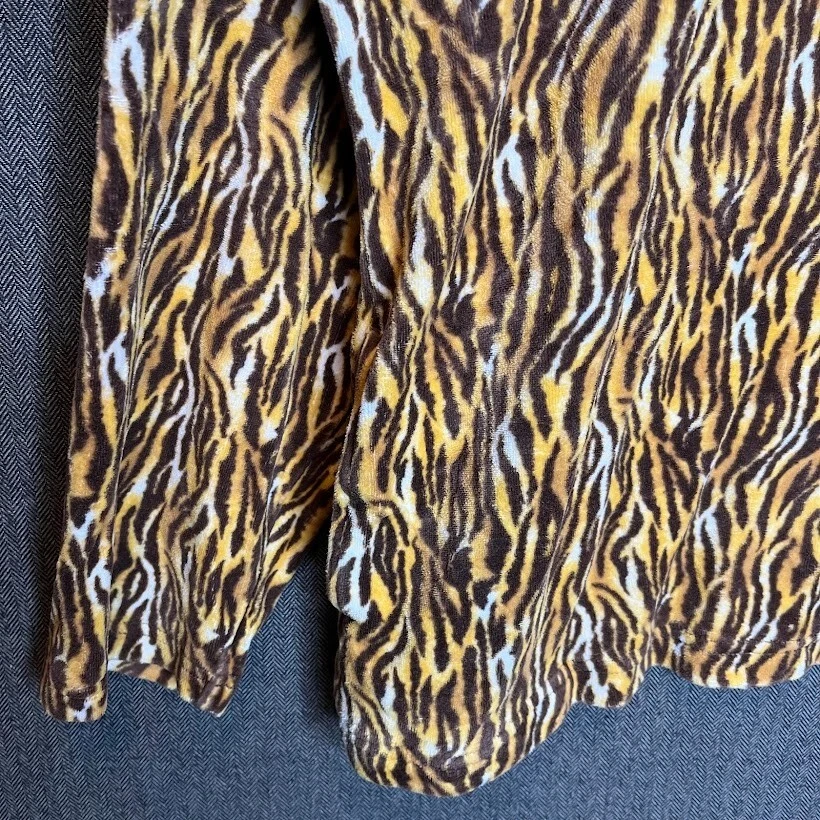 Sudadera con Capucha Kim Rogers Para Mujer 1X Naranja Estampado de Tigre Retro Terciopelo Cremallera Deportiva Foto 3 de 4