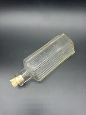 Vintage 1930s Clear Glass Posion Bottle Not To Be Taken Hexagonal 13cm Tall