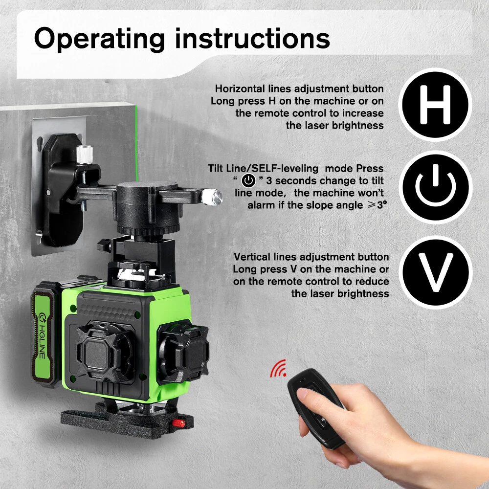 Laser Level Self Leveling with Tripod 4x360° Cross Line Laser for Construction