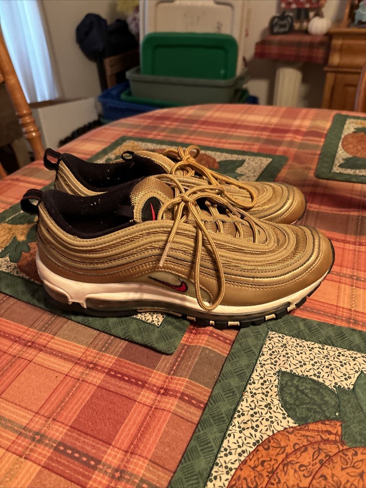 Nike Air Max 97 OG QS Metallic Gold 2017 Size 8.5 Preowned