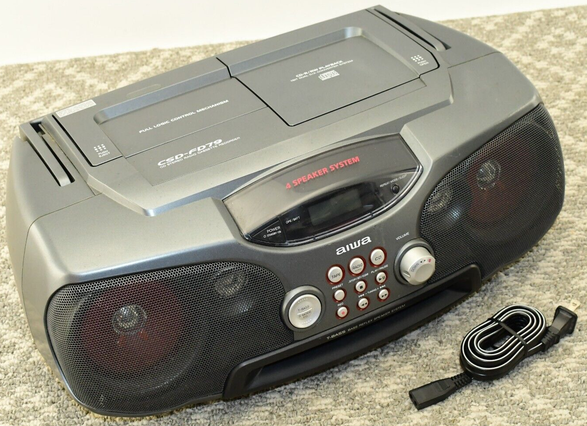 AIWA CSD-FD79U CD-R/RW/AM-FM Boom Box Cassette - Tape Player NOT