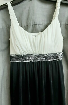 Juniors formal Short Dress by Sweet Storm navy blue/white size L Knee length  | eBay